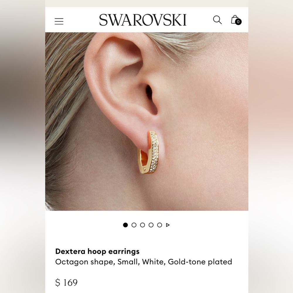 Swarovski Dextera earrings silver and gold